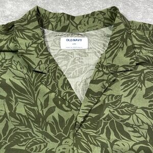 Old‎ Navy XXL Mens Green Floral SS Relaxed Fit Button Down Shirt